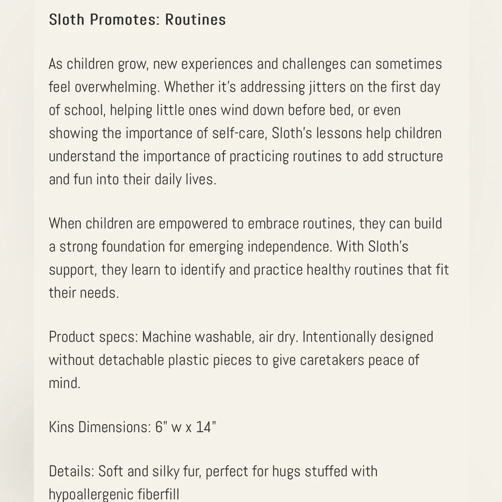 Slumberkins Sloth Routine Set - Picture 10 of 11